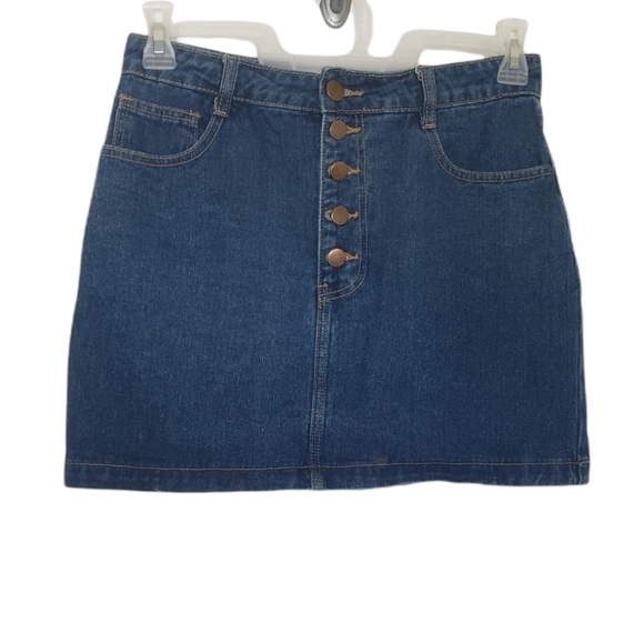 Forever 21 Rainbow Denim Mini Skirt Size M - Picture 4 of 10